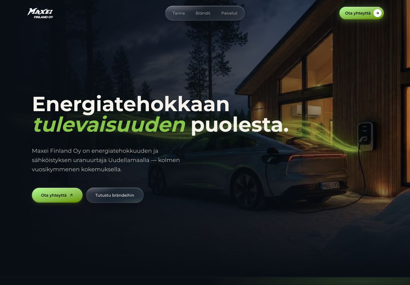 Maxei homepage introducing the company and its brands.